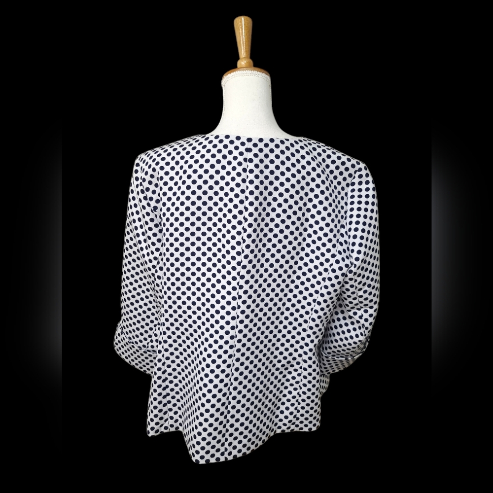 DANILLO BLAZER WOMENS SIZE 16W BLUE WHITE POLKA-DOT - Picture 4 of 11
